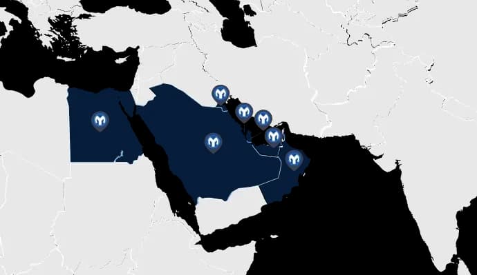 YallaMotor coverage map across Middle East
