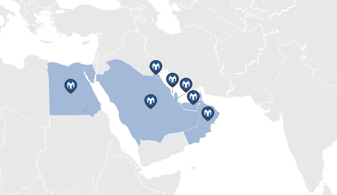YallaMotor coverage map across Middle East YallaMotor coverage map across Middle East